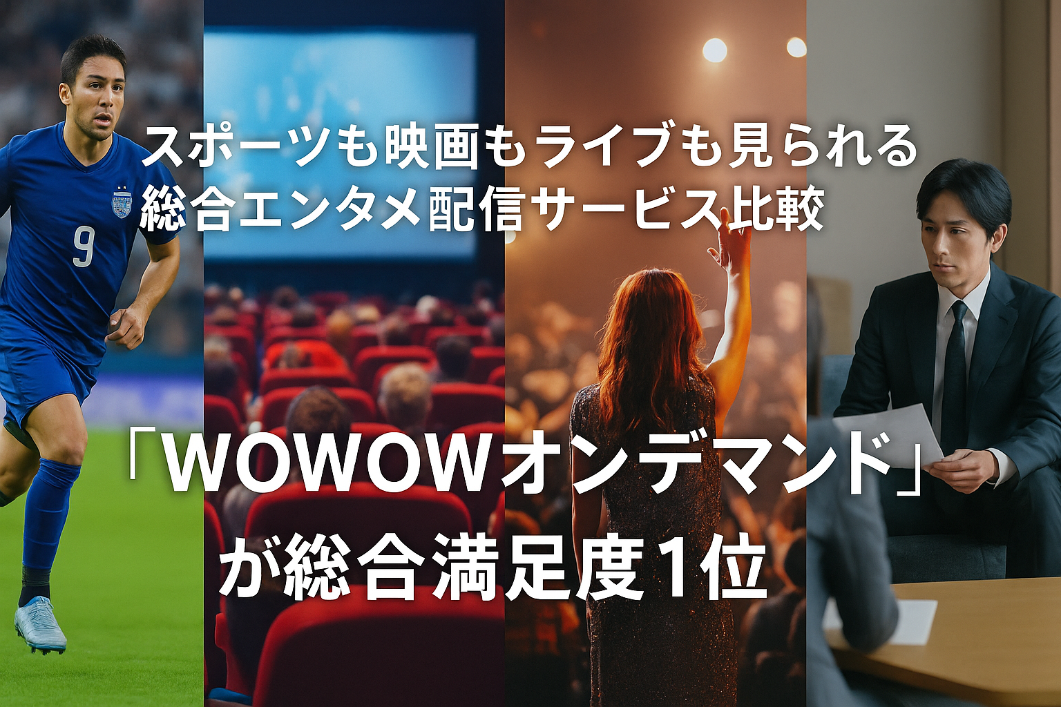 スポーツも映画もライブも見られる総合エンタメ配信サービス比較|「WOWOWオンデマンド」が総合満足度1位